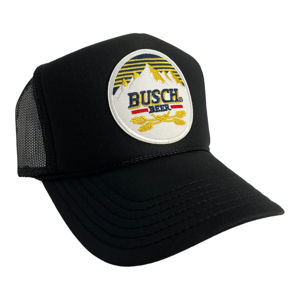 NEW VINTAGE STYLE BUSCH BEER BLACK TRUCKER HAT CAP ADJUSTABLE ADULT SIZE